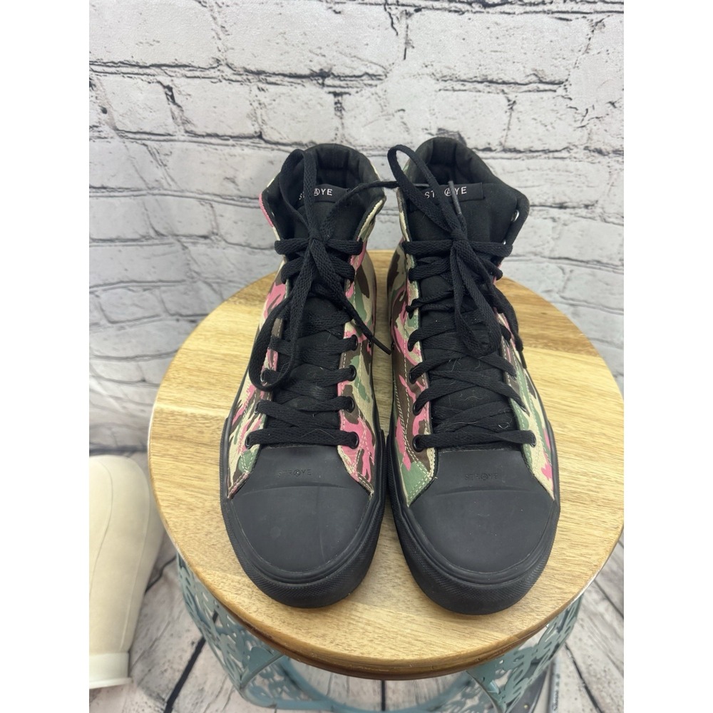 STRAYE Venice Pink‎ Green Camo High Top Skateboarding Sneakers Men's Size 9.5 - Picture 3 of 13